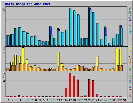 Daily usage for June 2021